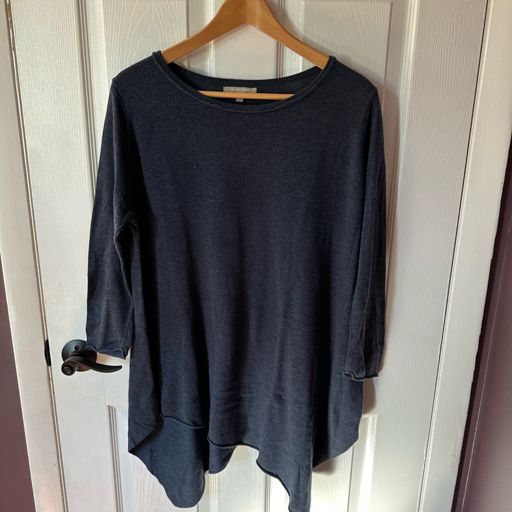 Joan Vass Midnight Blue Long Sleeve Top